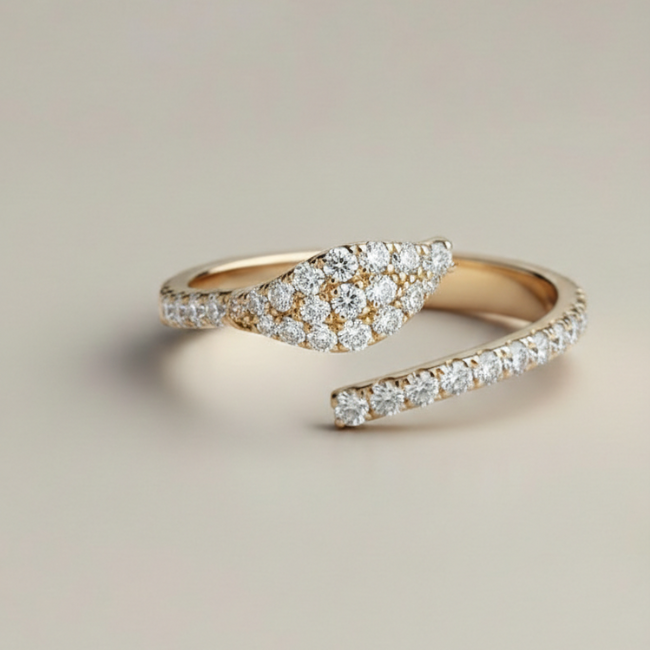 The Diamond Pavé Wrap Pinky Ring