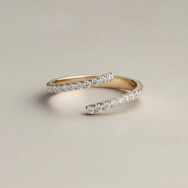 The Open-Twist Diamond Pinky Ring