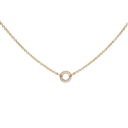 0.06ct Diamond Circle Necklace Set in 9k Gold