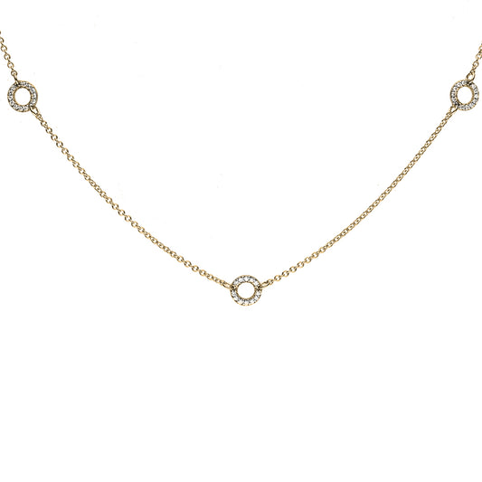 0.18ct Diamond Circle Necklace Set in 9k Gold