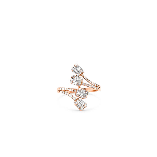 0.52ct Illusion Set Natural Diamond Ring in 18k Rose Gold
