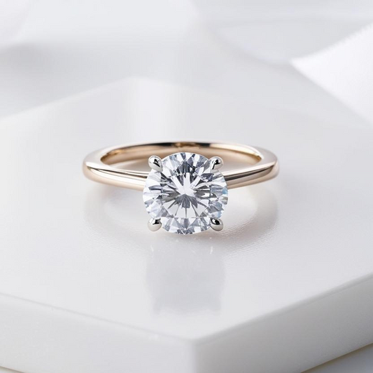0.80ct Round Solitaire Diamond Engagement Ring in 9k Gold - GIA Certified