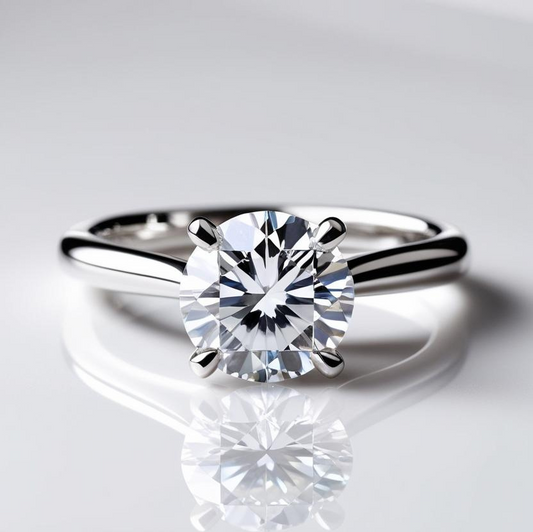 0.80ct Round Solitaire Diamond Engagement Ring in 9k Gold - GIA Certified