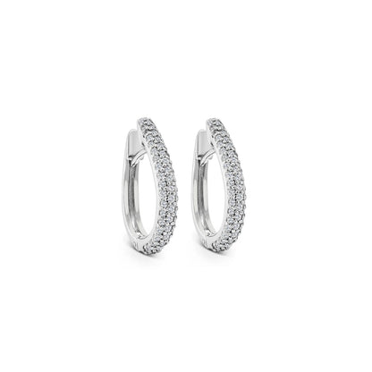 0.87ct Round Brilliant Diamond Huggy Earrings Set in 18k White Gold