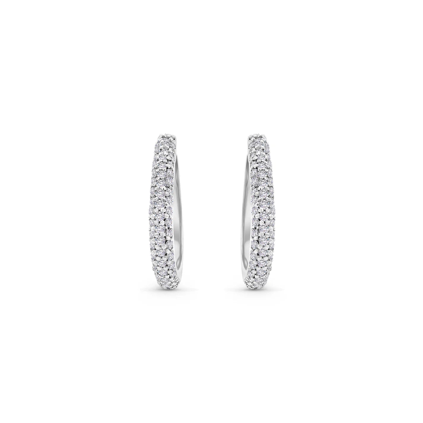 0.87ct Round Brilliant Diamond Huggy Earrings Set in 18k White Gold