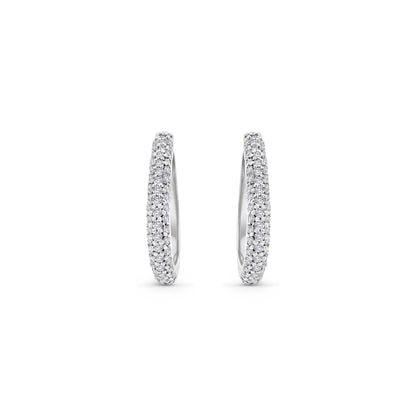 0.87ct Round Brilliant Diamond Huggy Earrings Set in 18k White Gold