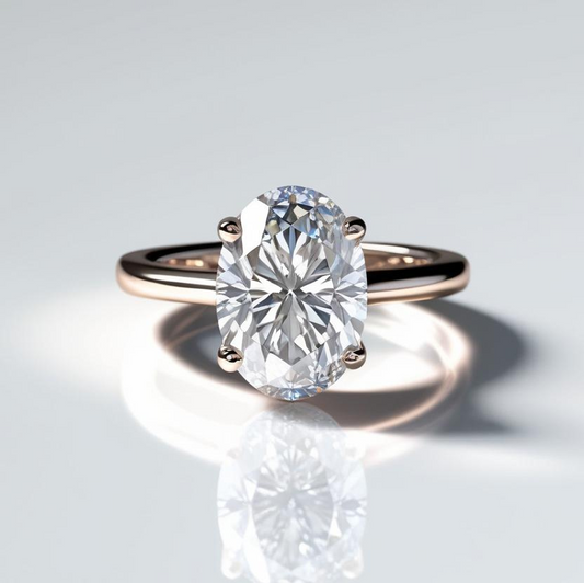 0.90ct Oval Solitaire Diamond Engagement Ring in 9k Gold - GIA Certified