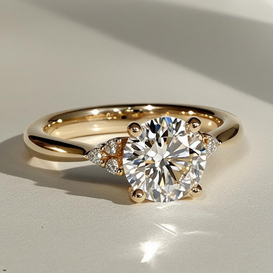 0.98ct Round Brilliant Trilogy Natural or Lab-Grown Diamond Engagement Ring in 9k Gold