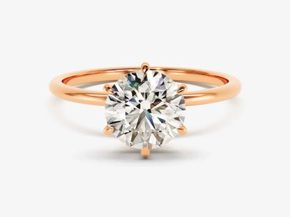 Classic Round 6-Claw Solitaire Engagement Ring