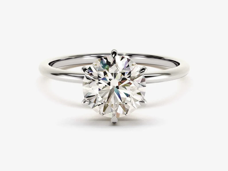 Classic Round 6-Claw Solitaire Engagement Ring