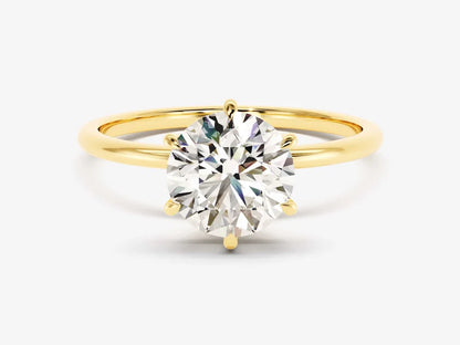 Classic Round 6-Claw Solitaire Engagement Ring