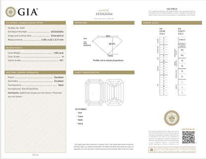 1.00ct Emerald Cut | GIA Natural Diamond