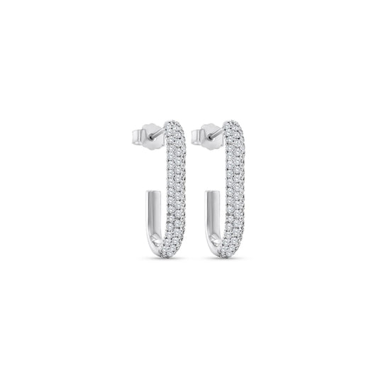 1.04ct Round Brilliant Diamond Huggy Earrings Set in 18k White Gold