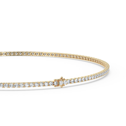 1.09ct Natural Diamond Tennis Bracelet in 9k Yellow Gold - 18.5cm