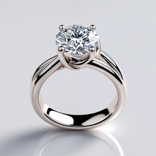1.10ct Round Brilliant Solitaire Twist Diamond Engagement Ring in 9k Gold - GIA Certified