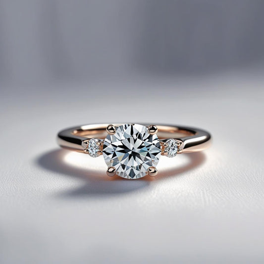 Round Natural or Lab-Grown Diamond Trilogy Engagement Ring