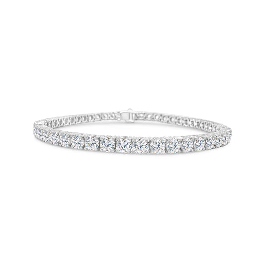 12.73ct Natural Diamond Tennis Bracelet in 18k White Gold