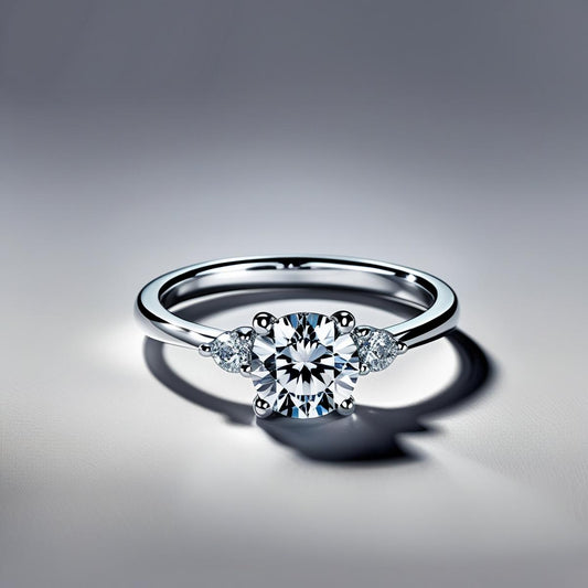 Round Natural or Lab-Grown Diamond Trilogy Engagement Ring