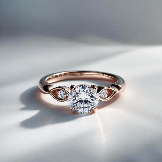 Round Natural or Lab-Grown Diamond Trilogy Engagement Ring