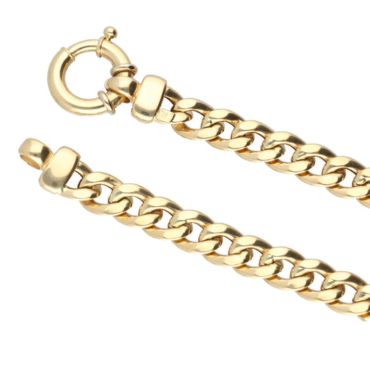 18k Yellow Gold Hollow Curb Bracelet - 8.20mm (19cm)