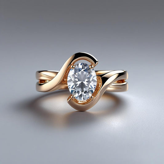 Oval Brilliant Twist Natural or Lab-Grown Diamond Solitaire Engagement Ring