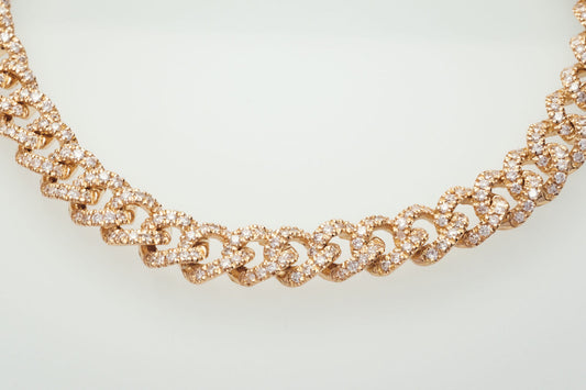 2.78ct Curb Natural Diamond Bracelet in 18k Yellow Gold - 19cm