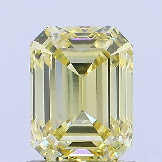 0.91ct Emerald Lab Grown Diamond (Colour Fancy Intense Yellow, Clarity VVS2, IGI Certified)