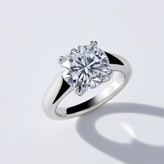 1ct Round Brilliant Solitaire Diamond Engagement Ring in 9k Gold - GIA Certified