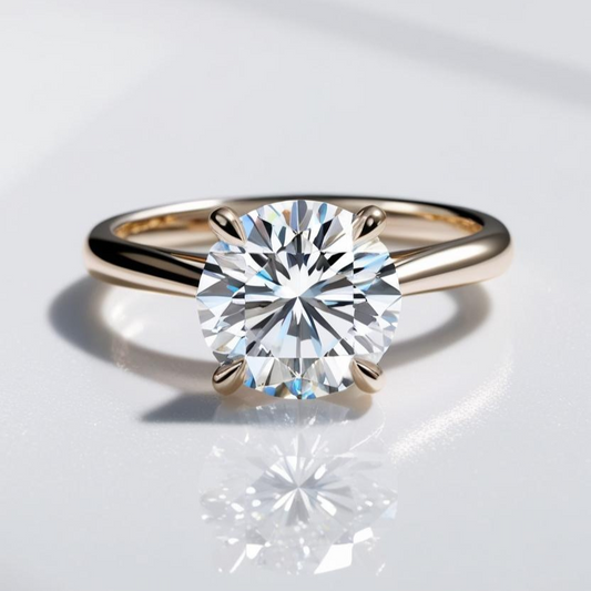 2.15ct Round Brilliant Cut Lab-Grown Diamond Solitaire Engagement Ring in 9k Gold – IGI Certified