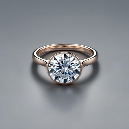 Bezel Set Round Brilliant Natural or Lab-Grown Diamond Solitaire Engagement Ring