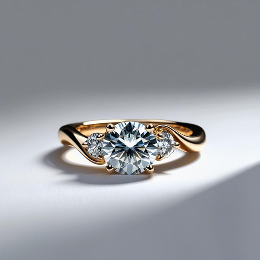 Round Natural or Lab-Grown Diamond Twist Trilogy Engagement Ring