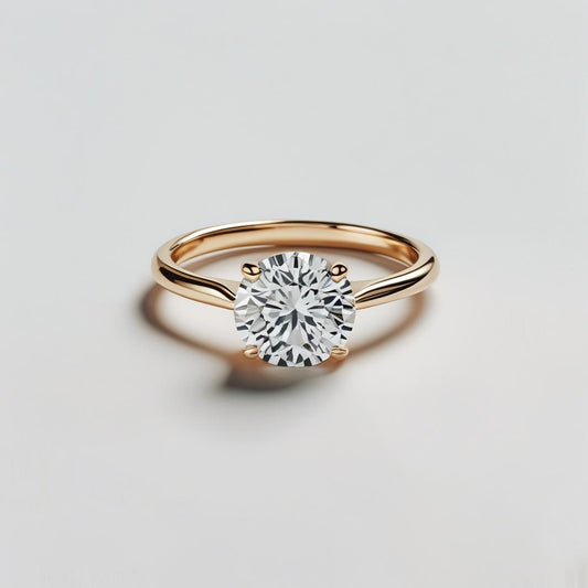 4-Prong Round Brilliant Natural or Lab-Grown Diamond Solitaire Engagement Ring