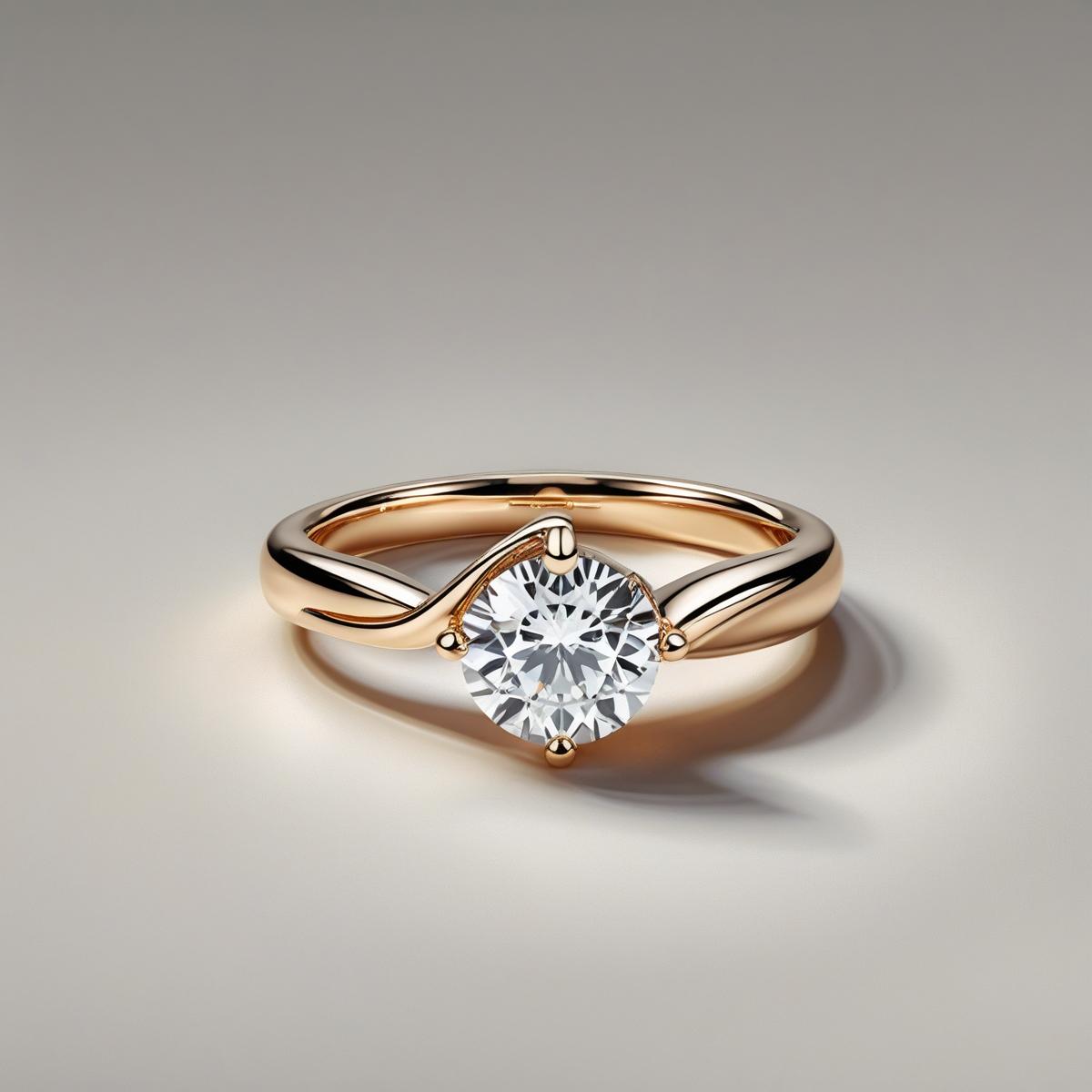Twist Round Brilliant Natural or Lab-Grown Diamond Solitaire Engagement Ring