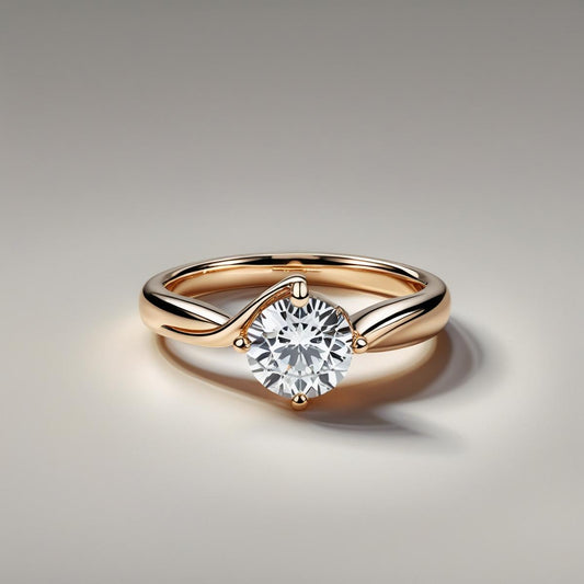 Twist Round Brilliant Natural or Lab-Grown Diamond Solitaire Engagement Ring