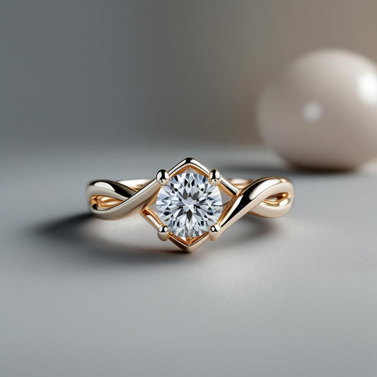 Twist Round Brilliant Natural or Lab-Grown Diamond Solitaire Engagement Ring