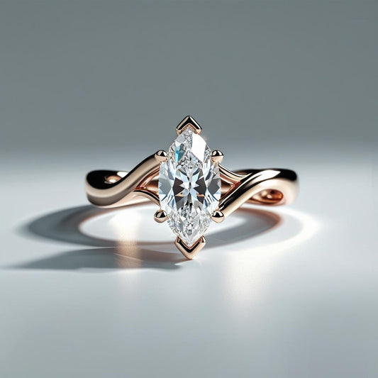 Marquise Cut Twist Natural or Lab-Grown Diamond Solitaire Engagement Ring