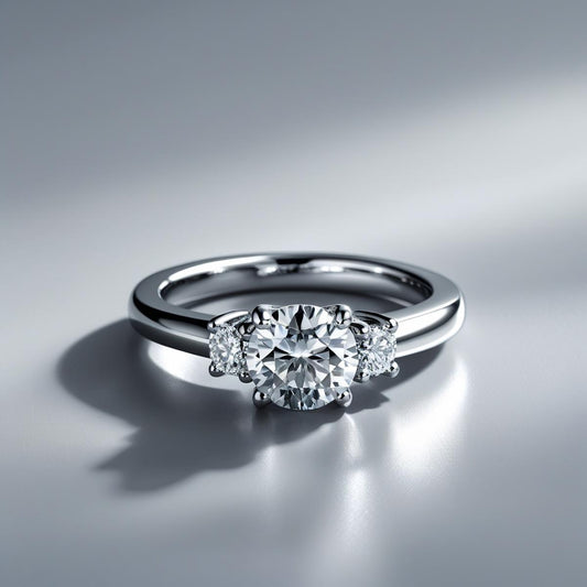 Round Natural or Lab-Grown Diamond Trilogy Engagement Ring