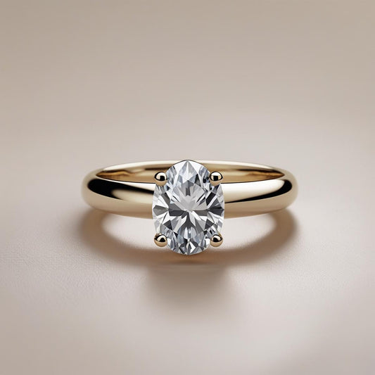Oval Wide Natural or Lab-Grown Diamond Solitaire Engagement Ring