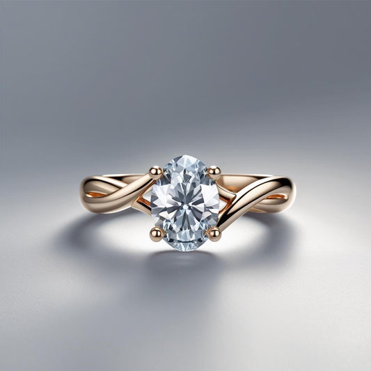 Oval Brilliant Twist Natural or Lab-Grown Diamond Solitaire Engagement Ring