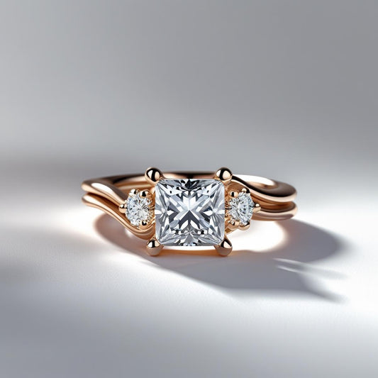 Princess & Round Natural or Lab-Grown Diamond Twist Trilogy Engagement Ring