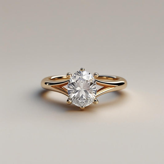 Oval Split Natural or Lab-Grown Diamond Solitaire Engagement Ring