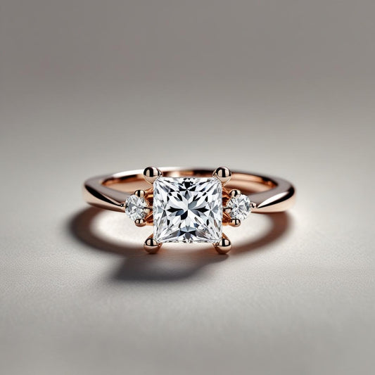 Princess & Round Natural or Lab-Grown Diamond Trilogy Engagement Ring
