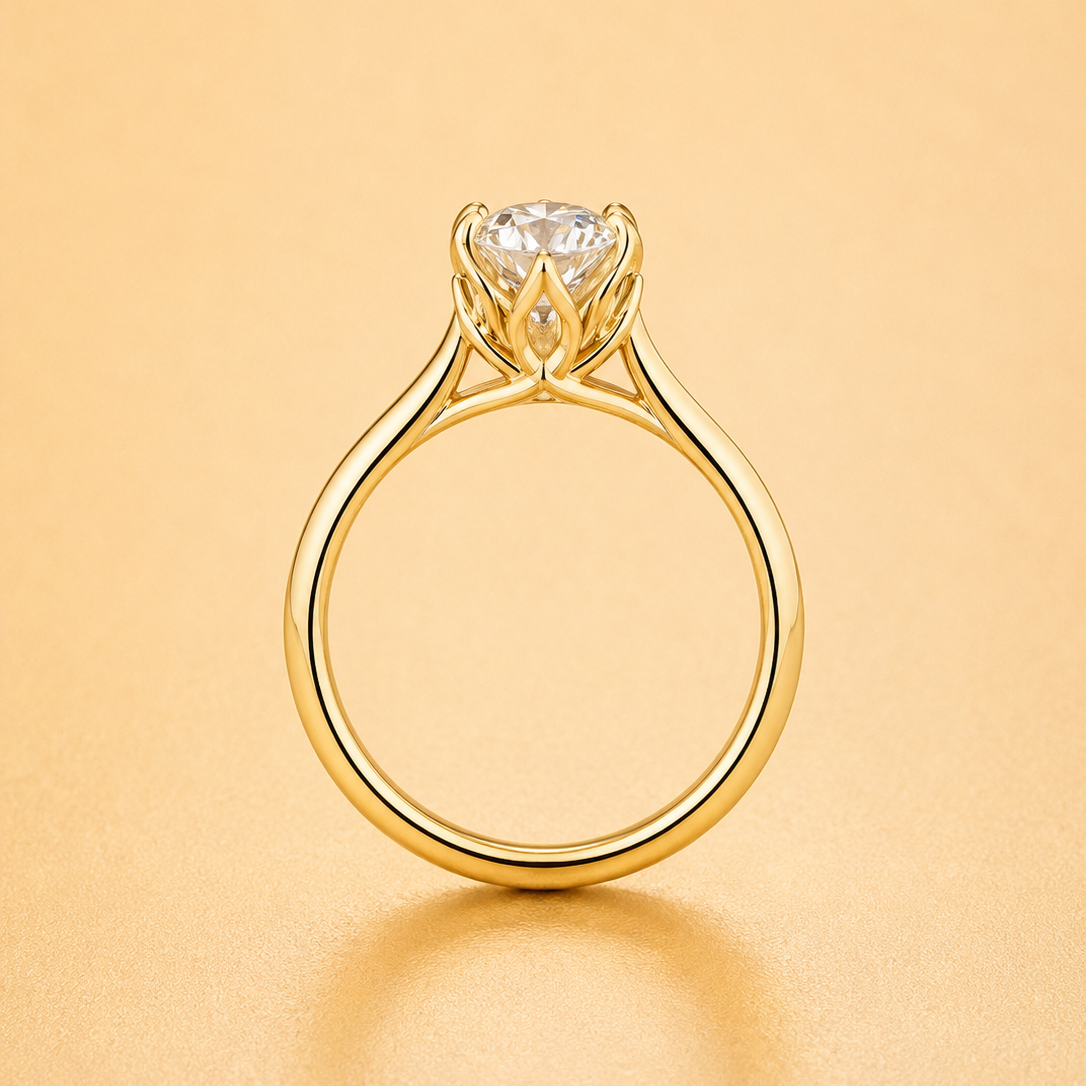 4-Claw Oval Brilliant Diamond Solitaire Ring
