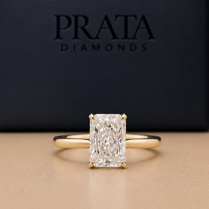 4-Claw Radiant Diamond Solitaire Ring