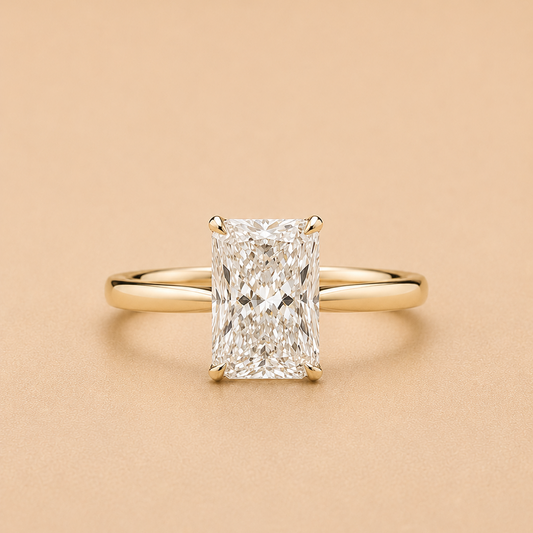 4-Claw Radiant Diamond Solitaire Ring