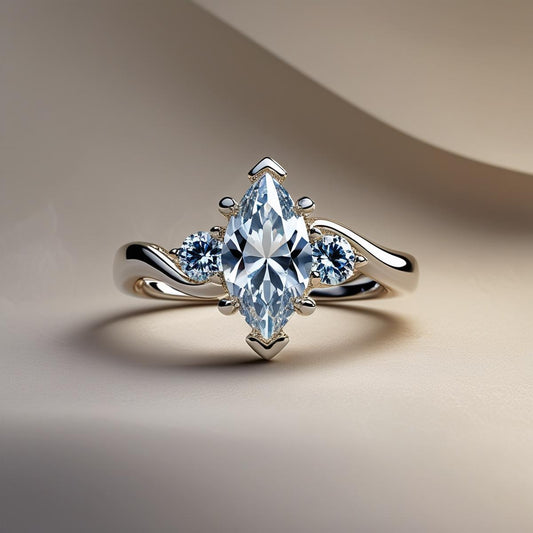 Marquise & Round Natural or Lab-Grown Diamond Twist Trilogy Engagement Ring