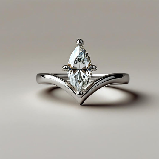 Marquise V-Style Natural or Lab-Grown Diamond Solitaire Engagement Ring