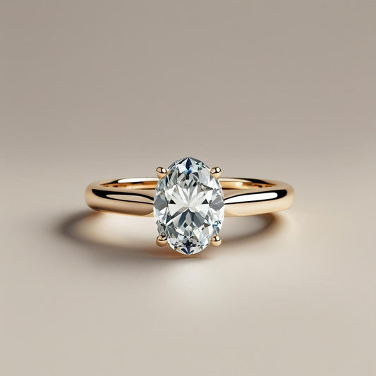4-Prong Oval Brilliant Natural or Lab-Grown Diamond Solitaire Engagement Ring