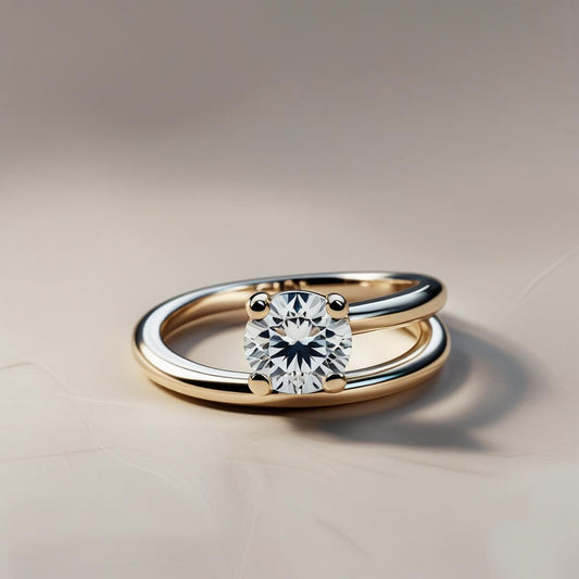 Twist Round Brilliant Natural or Lab-Grown Diamond Solitaire Engagement Ring