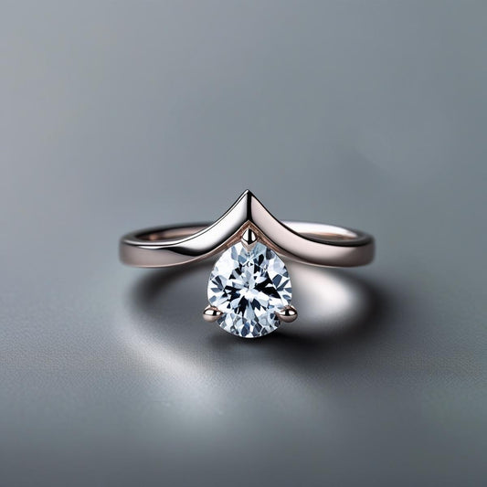 Round V-Style Natural or Lab-Grown Diamond Solitaire Engagement Ring